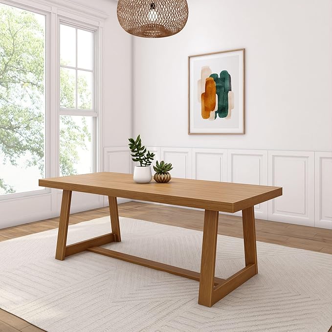Plank+Beam 84 Inch Farmhouse Dining Table, Solid Wood Rustic Kitchen Table by PlankBeam