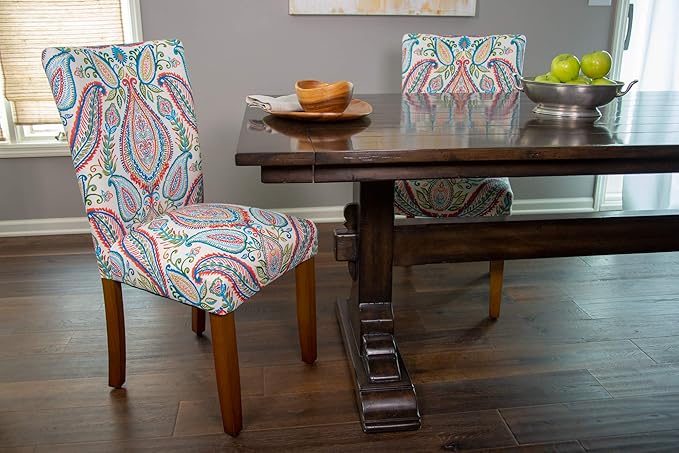 HomePop Parsons Classic Upholstered Accent Dining Chair, Colorful Paisley - Image 9