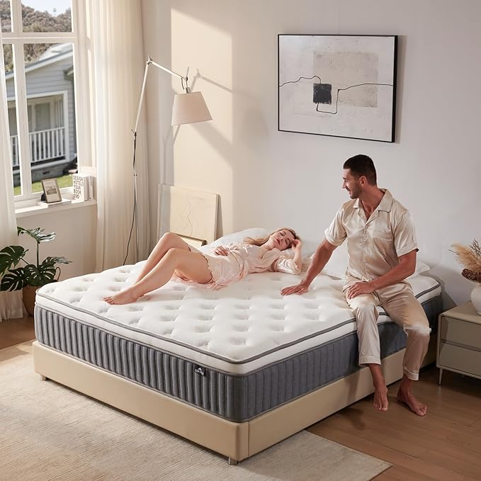 King Size Mattress 12 Inch, Hybrid Memory Foam Mattress by Unknown