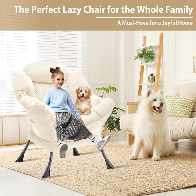 Lazy Chair Thick Padded, Comfy Velvet Accent Lounge Chair - Image 4