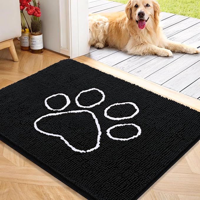 OLANLY Door Mat for Muddy Dog Paws 40x32, Ultra Absorbent Chenille Mud Doormat by OLANLY