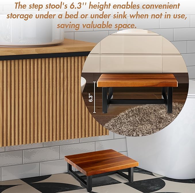 Wooden One Step Stool, Heavy Duty Step Stool - Image 4