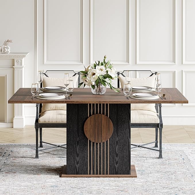 LITTLE TREE Rectangle Dining Table, Modern Kitchen Table Set - Image 4