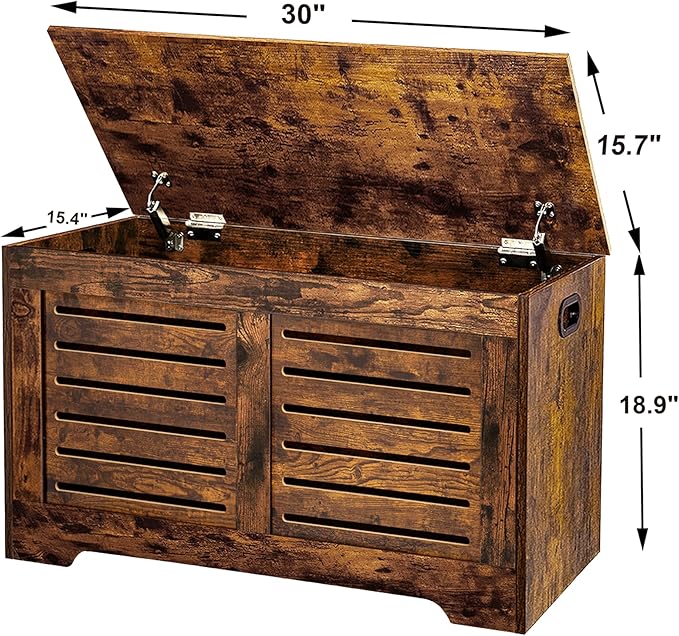 DINZI LVJ Storage Chest, Flip-Top Wooden Toy Box - Image 9