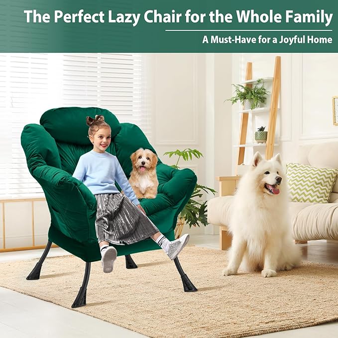 Lazy Chair Thick Padded, Comfy Velvet Accent Lounge Chair - Image 3