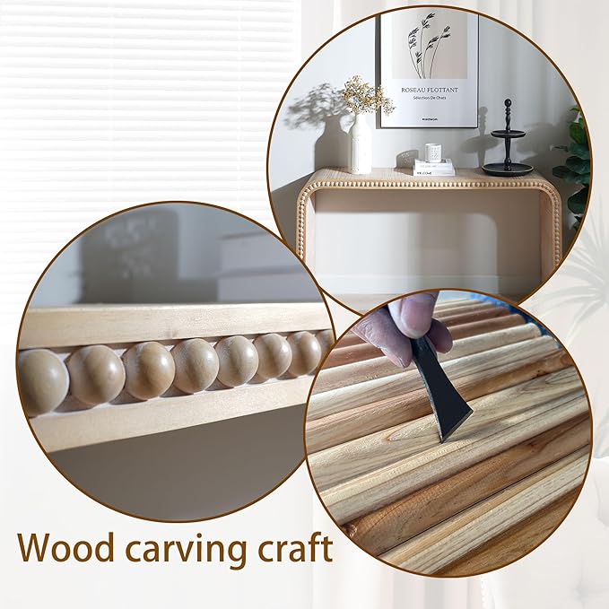 KEIKI Wood Console Table Behind Couch & Sofa, Retro Style - Image 4