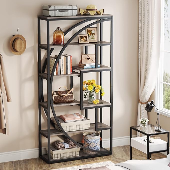 Tribesigns Bookshelf, Industrial 5-Tier Etagere Bookcase, 70.8 inch Tall - Image 5