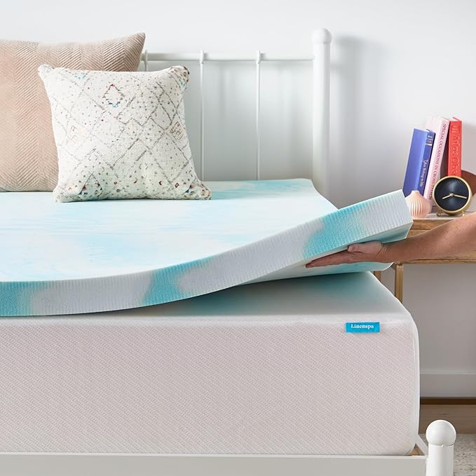 Linenspa 3 Inch Gel Swirl Memory Foam Mattress Topper – Cooling Gel Infused – - Image 7