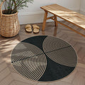Lahome Modern Rainbow Round Rug 4ft, Circular Indoor Outdoor Kitchen Rug by Lahome