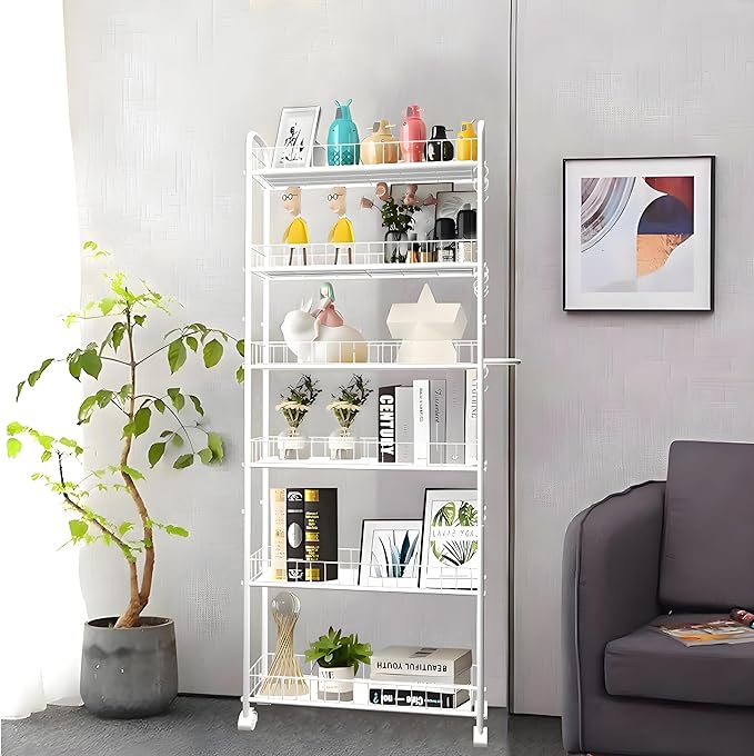 6 Tier 6in Slim Rolling Cart - Image 4