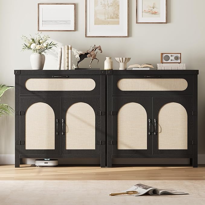 Garvee 29.9'' Small Rattan Buffet Cabinet - Image 7