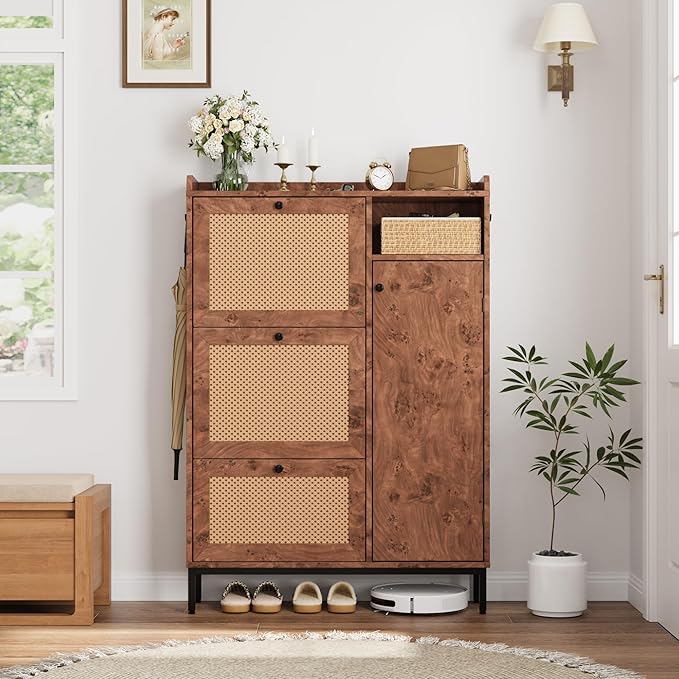 GarveeHome Shoe Cabinet Rattan - Image 8