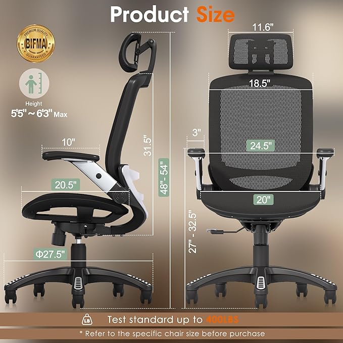 GABRYLLY Ergonomic Office Chair, High Back Home Desk Chair - Image 2