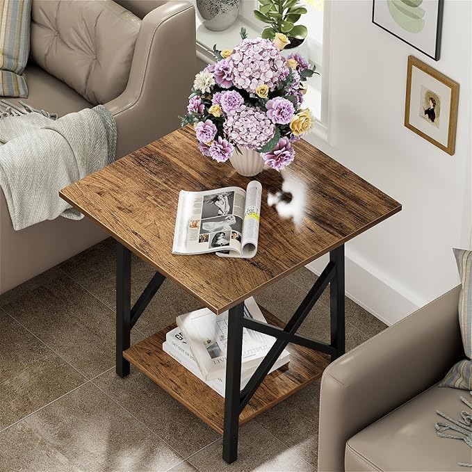 GreenForest End Table 24 inch for Living Room, Large Square Side Tables - Image 2