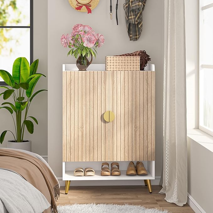 Tribesigns Shoe Cabinet with Doors, 7-Tier Shoe Storage Cabinet with Adjustable - Image 3