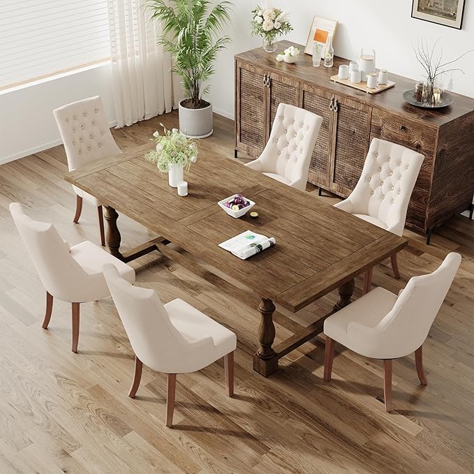 COLAMY Fabric Side Dining Chairs Set of 4, Wingback Upholstered Dining Room - Image 7