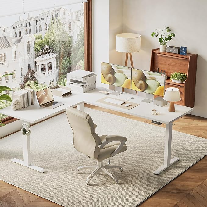 Agilestic Triple Motors 73" x 60" L Shaped Standing Desk, Electric Standing - Image 2