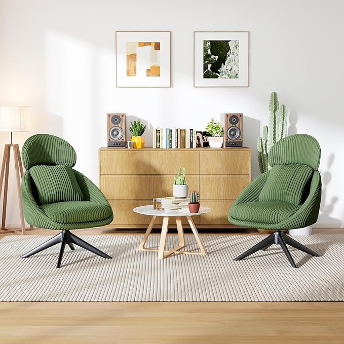 Furniliving Upholstered Swivel Accent Chair - Image 5