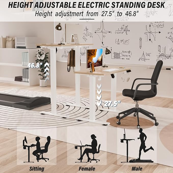 Kingant Standing Desk Height Adjustable Small Electric Stand Up Desks - Image 5