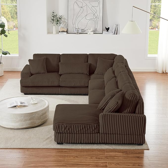 129" Oversized U Shaped Modular Sectional Sofa Couch - Image 4