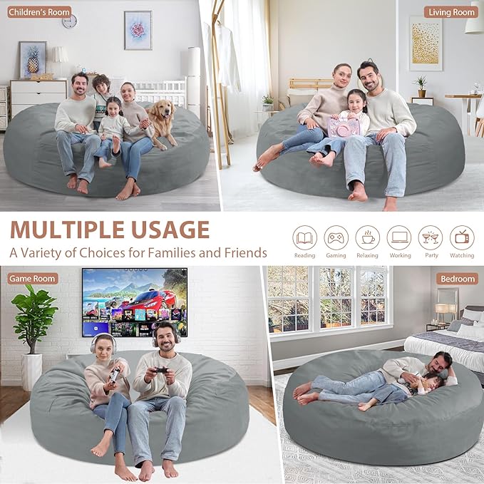 7FT Bean Bag Chair, Large Bean Bag Chairs - Image 5