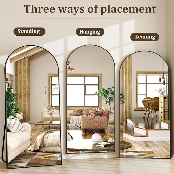 86"x40" Arched Full Length Mirror Floor Mirrors - Image 7