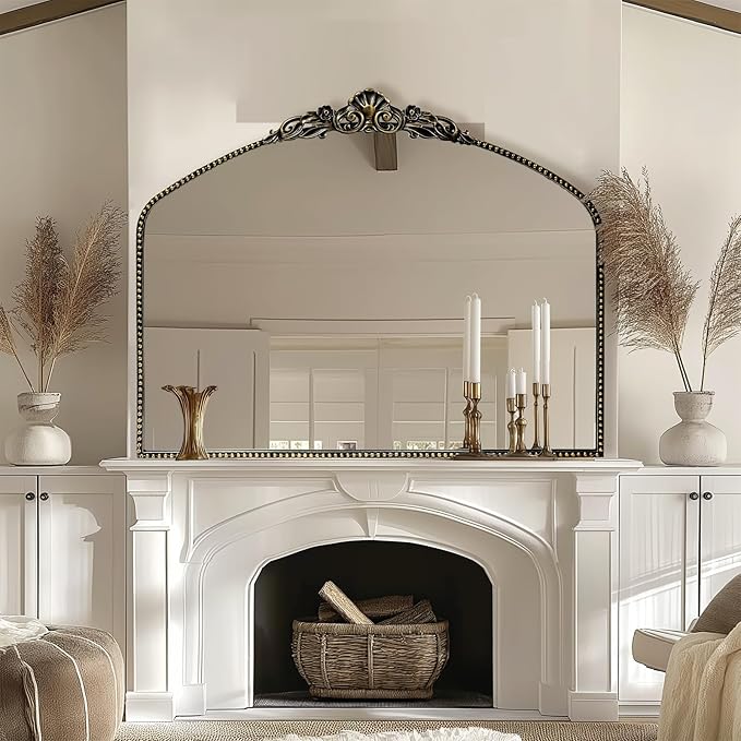 G-LEAF Vintage Baroque Mirror 40"X30", Victorian Antique Farmhouse Mantel Mirror by G-LEAF