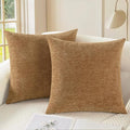 CaliTime Throw Pillow Covers Decorative 20 X 20 Inches Pack of 2 Cozy Chenille by CaliTime