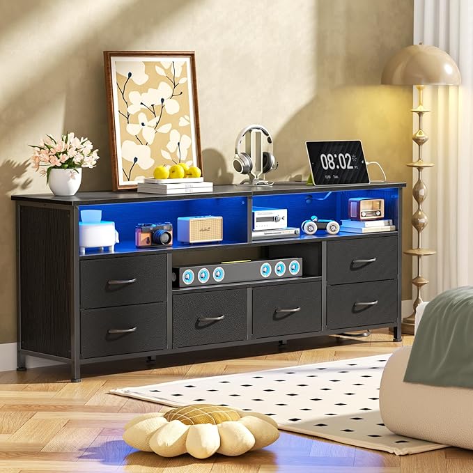 Furologee 55" LED TV Stand for Bedroom - Image 5