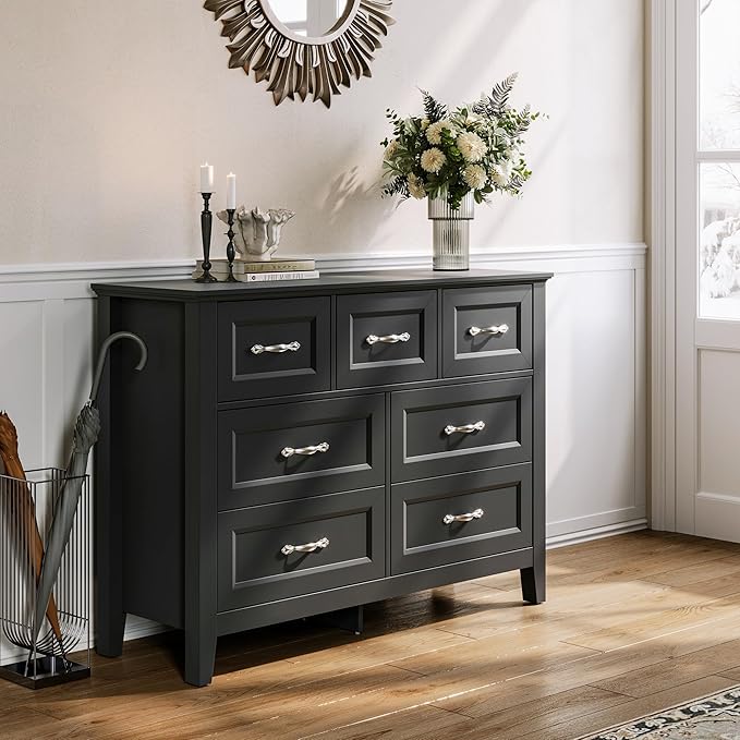 LINSY HOME 7 Drawers Dresser for Bedroom, Modern Farmhouse Dresser TV Stand - Image 4