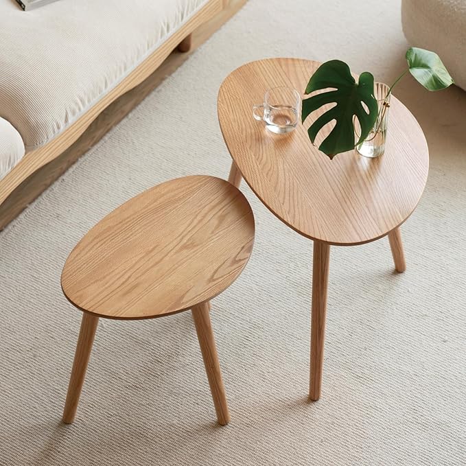 Small Oval Nesting Table, Mid Century Coffee Table - Image 2
