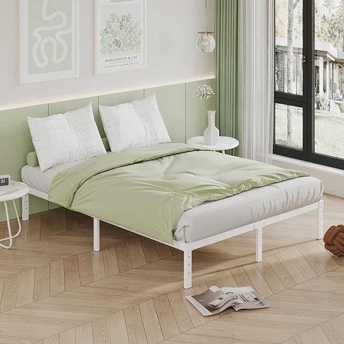 12 Inch Bed Frame Queen Size, Heavy Duty Steel Queen Bed Frame No Box Spring - Image 6