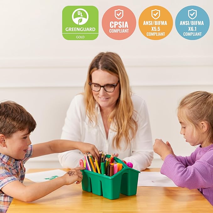 ECR4Kids 30in x 30in Square Hardwood Table and Chair Set, 12in Seat Height - Image 6