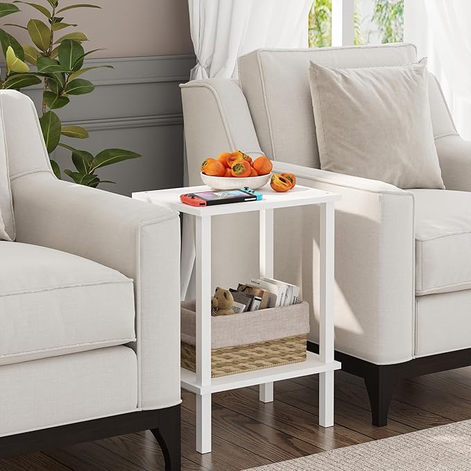 TUTOTAK End Table, Side Table, Nightstand, 2-Tier Storage Shelf, Sofa Side Table - Image 2