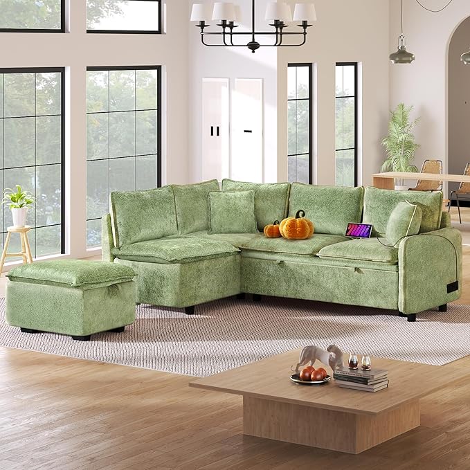 Ball & Cast 82.67" L-Shaped Sectional Pull Out Sofa - Image 3