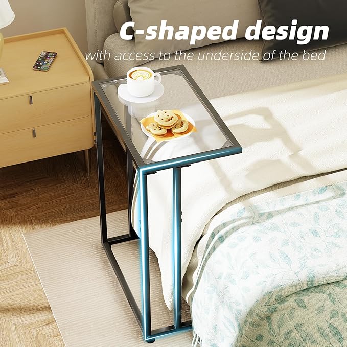 Simple Trending C Table Tempered Glass End Table, Couch Side Table, Snack - Image 4