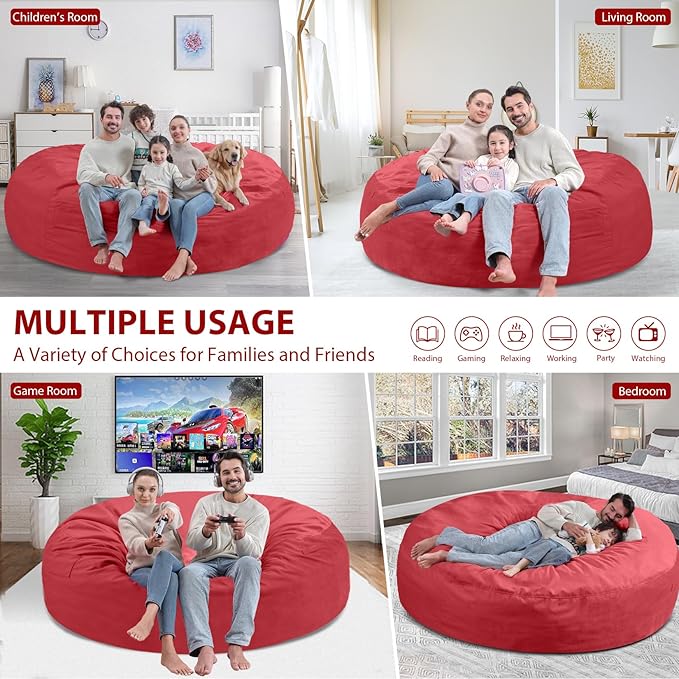 7FT Bean Bag Chair, Large Bean Bag Chairs - Image 5