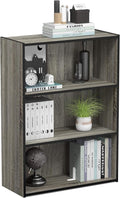Furinno Pasir 3-Tier Open Shelf Bookcase, French Oak Grey by Furinno-FitsYourSpaceFitsYourBudget
