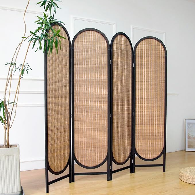 4 Panel Room Divider Screen and Folding Panel Divider in Arch Shape, Double - Image 4
