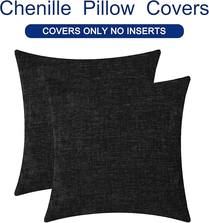 CaliTime Throw Pillow Covers Decorative 16 X 16 Inches Pack of 2 Cozy Chenille - Image 6