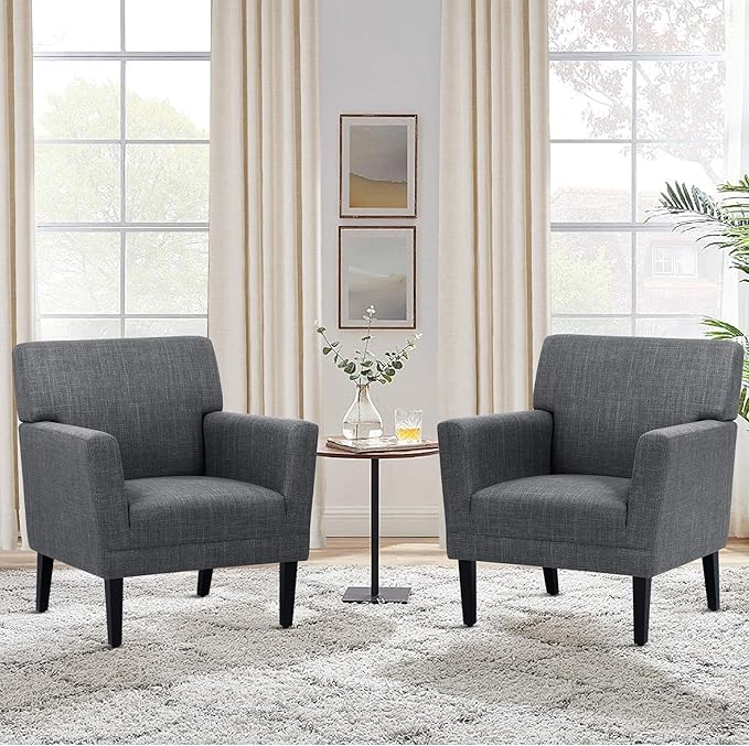 COLAMY Accent Chair Set of 2 for Living Room, Modern Upholstered Fabric Accent by COLAMYINC