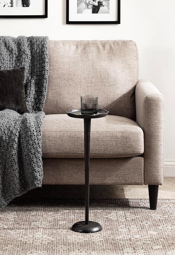 Kate and Laurel Alessia Modern Decorative Metal Drink Table; 8 x 8 x 22; Black; - Image 2