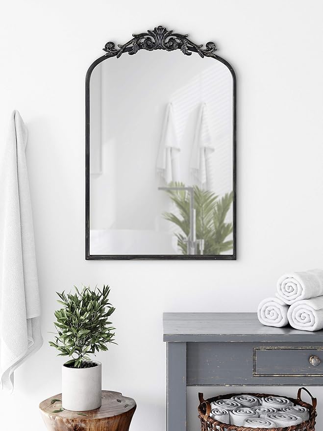 Kate and Laurel Arendahl Traditional Arch Mirror, 19 x 30.75, Antique Black - Image 2
