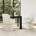 Swivel Dining Chairs Set of 2, Mid Century Modern Chairs Fabric Upholstered by Kislot