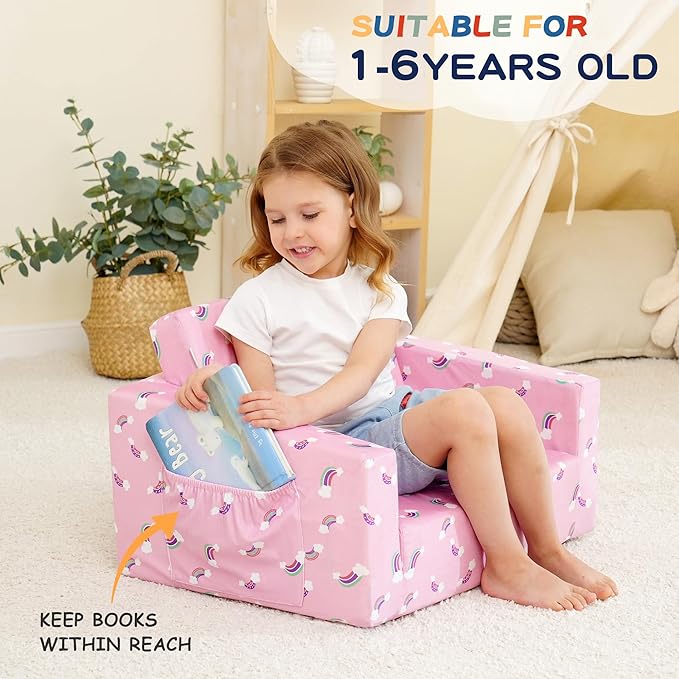 MallBest Kids Sofas Toddler Couch Bed Baby's Upholstered Chair Sleepover Couch - Image 4