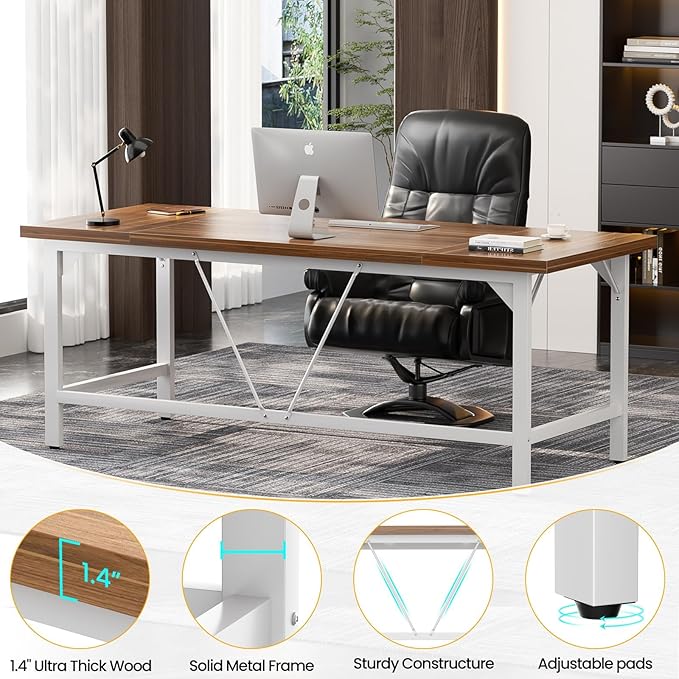 Unikito 70.8 Inch Extra Long Computer Desks, Heavy Duty Large Office Executive - Image 3