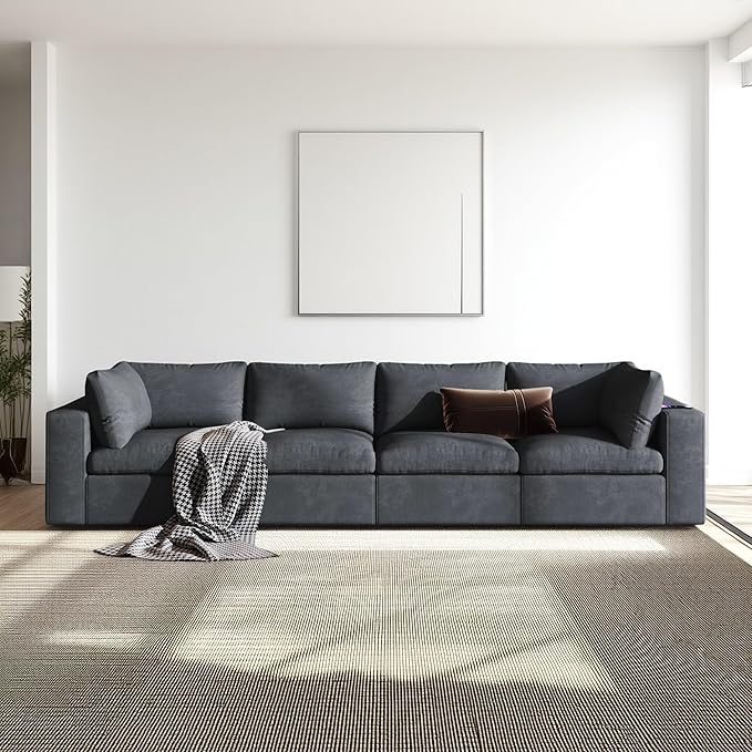 133.9 Inch Modular Convertible Sectional Sofa by Unknown