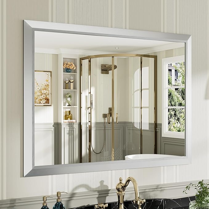 40x30 Inch Silver Bathroom Mirror by Briivuemodernmirrors