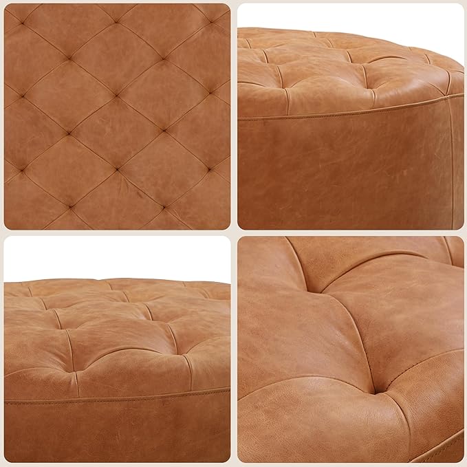 Poly & Bark Ascot Ottoman – 40" Round Pouf - Image 8