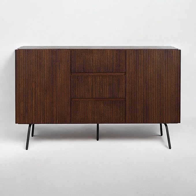 NTC Veil Sideboard with 2 Doors and 3 Drawers, Buffet Cabinet with Vertical - Image 9